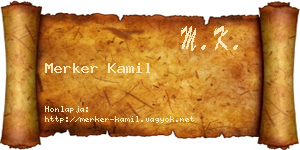 Merker Kamil névjegykártya